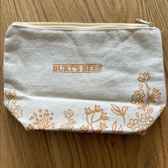 Burt's Bees Beige Floral Pouch - Picture 1 of 3